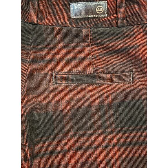 AG Adriano Goldschmied The Elvie Corduroy Red Plaid High Rise Crop Trouser 27 - Picture 7 of 12